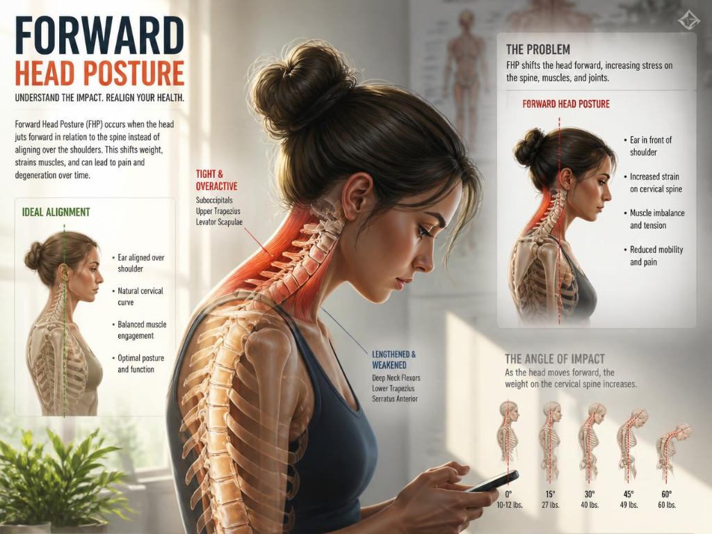 How can you tell if your forward head posture is muscular or structural?