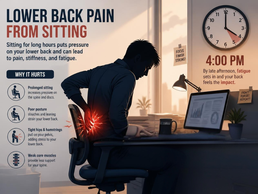 Lower Back Pain From Sitting: Why It Peaks at 4pm